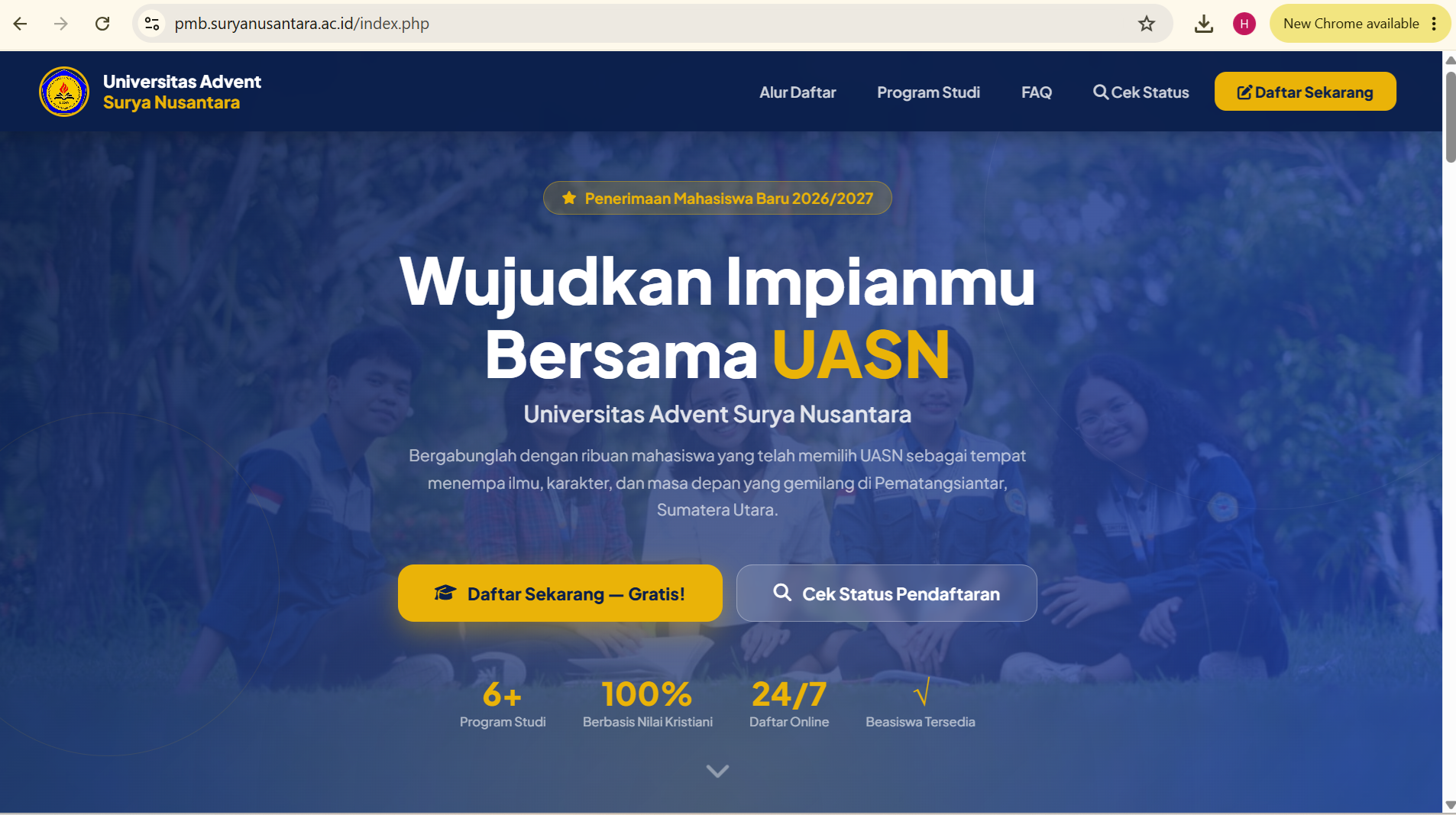 PMB Online UASN Resmi Dibuka, Pendaftaran Mahasiswa Baru Kini Lebih Mudah dan Cepat